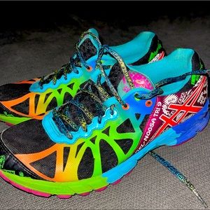 ASICS Gel Noosa Tri 9 Womens Size 9.5 Running Shoes T458N Sneakers Black Neon